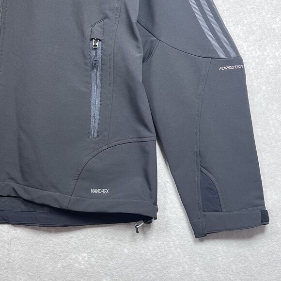Adidas Track Jacket Mens Size XL Black Soft shell Formotion Nano-Tex Technology - Picture 6 of 16